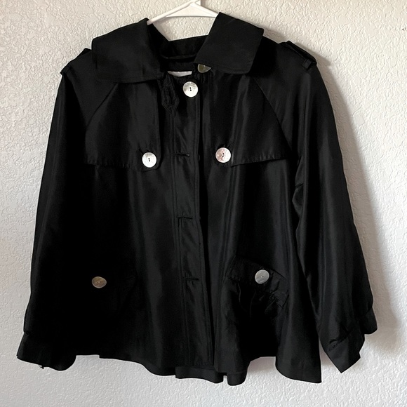 dizzy lizzie Jackets & Blazers - Dizzy lizzie jacket 100% silk black outter wear iridescent buttons womens large